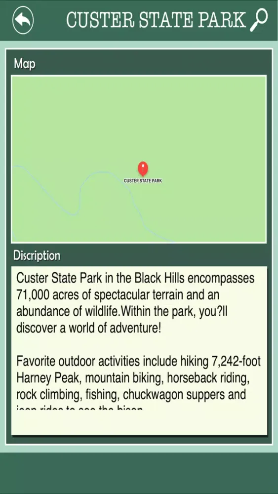 Tangkapan layar State Parks In South Dakota