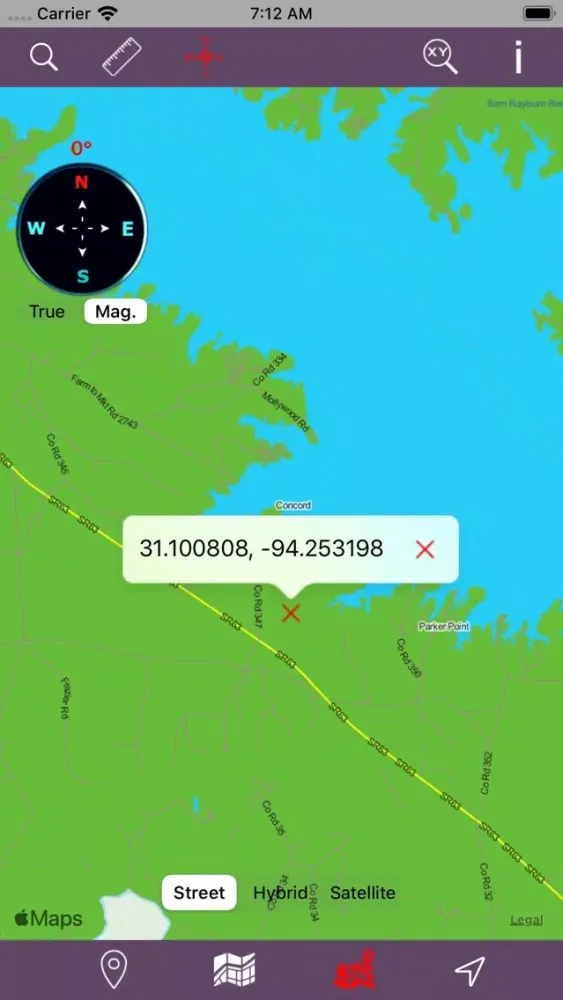 ภาพหน้าจอของ Angelina National Forest – GPS