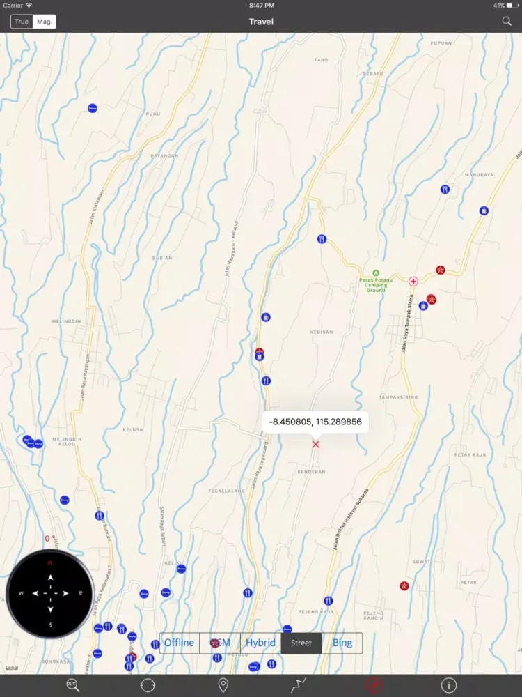 BALI (INDONESIA)– GPS Travel Map Offline Navigator iPad  Screenshots