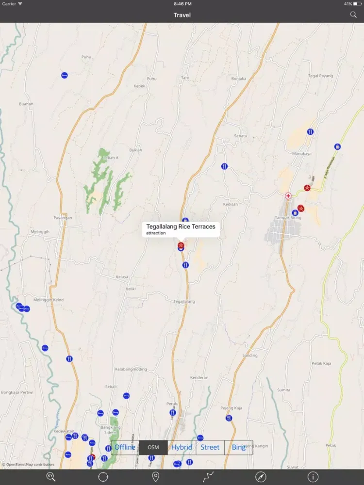 BALI (INDONESIA)– GPS Travel Map Offline Navigator iPad  Screenshots