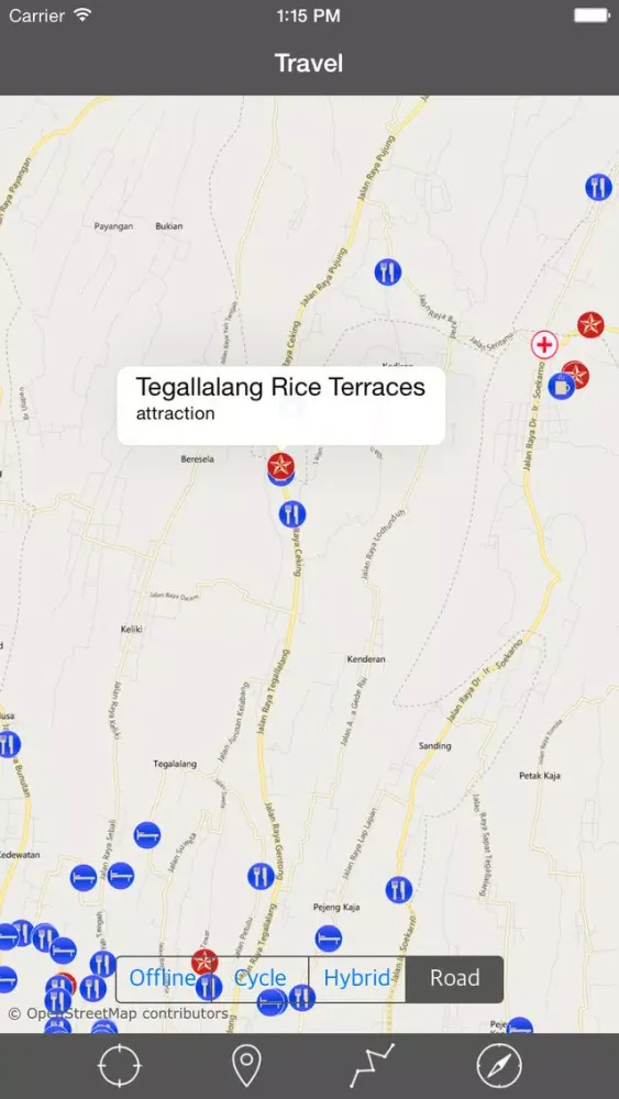 BALI (INDONESIA)– GPS Travel Map Offline Navigator Screenshots