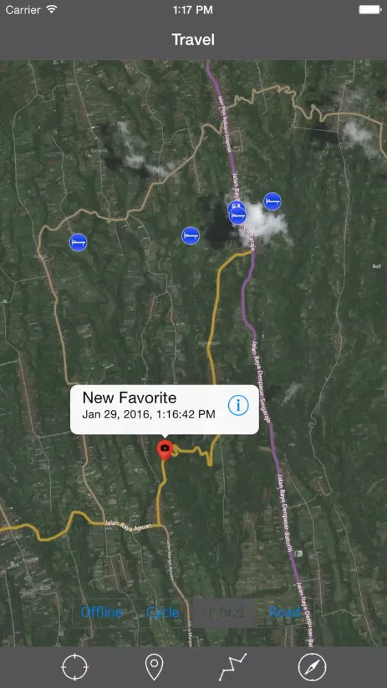 BALI (INDONESIA)– GPS Travel Map Offline Navigator Screenshots