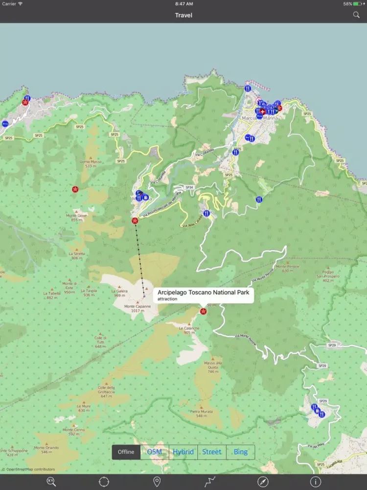 ELBA ISLAND – GPS Travel Map Offline Navigator iPad  Screenshots