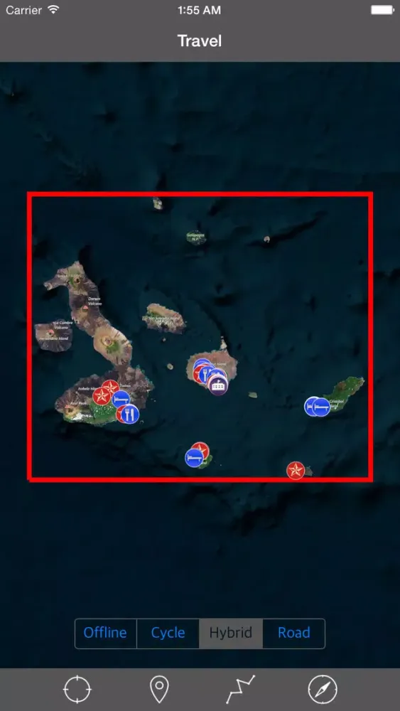 GALAPAGOS ISLANDS – GPS Travel Map Offline Navigator Screenshots