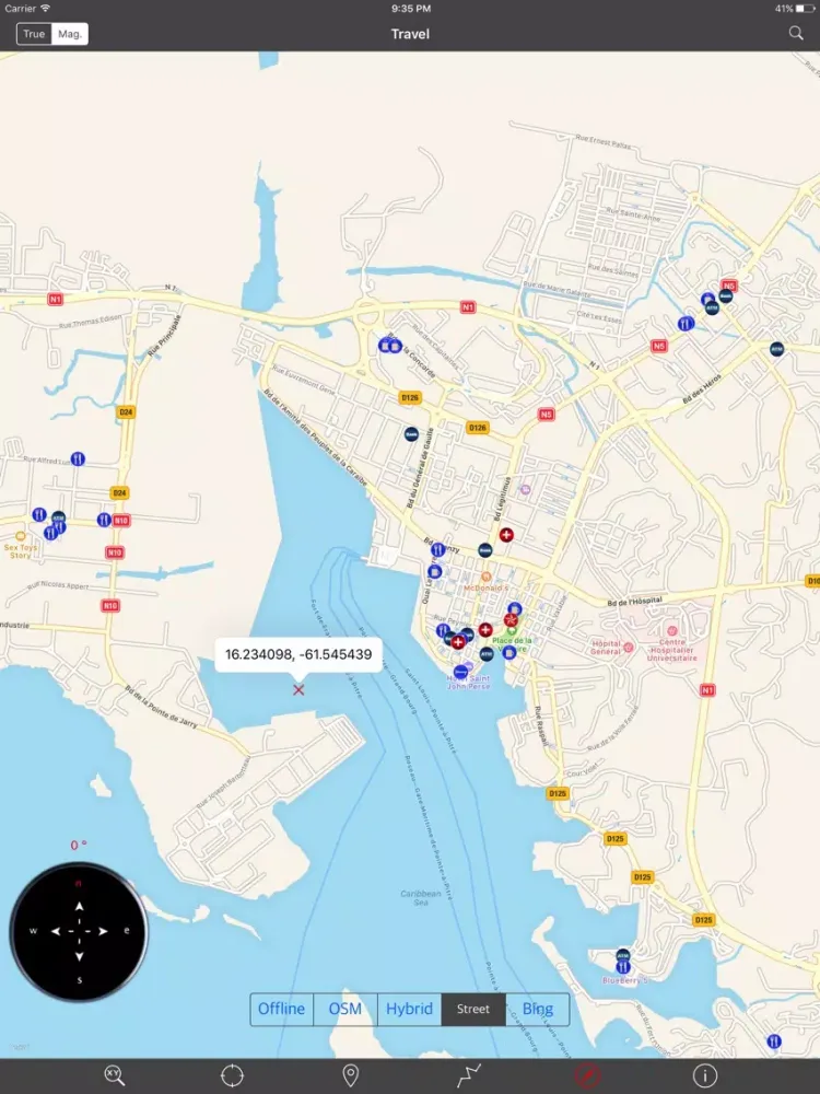 Screenshot di GUADELOUPE – GPS Travel Map Offline Navigator iPad 