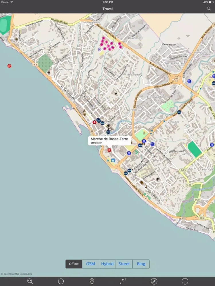 Screenshot di GUADELOUPE – GPS Travel Map Offline Navigator iPad 