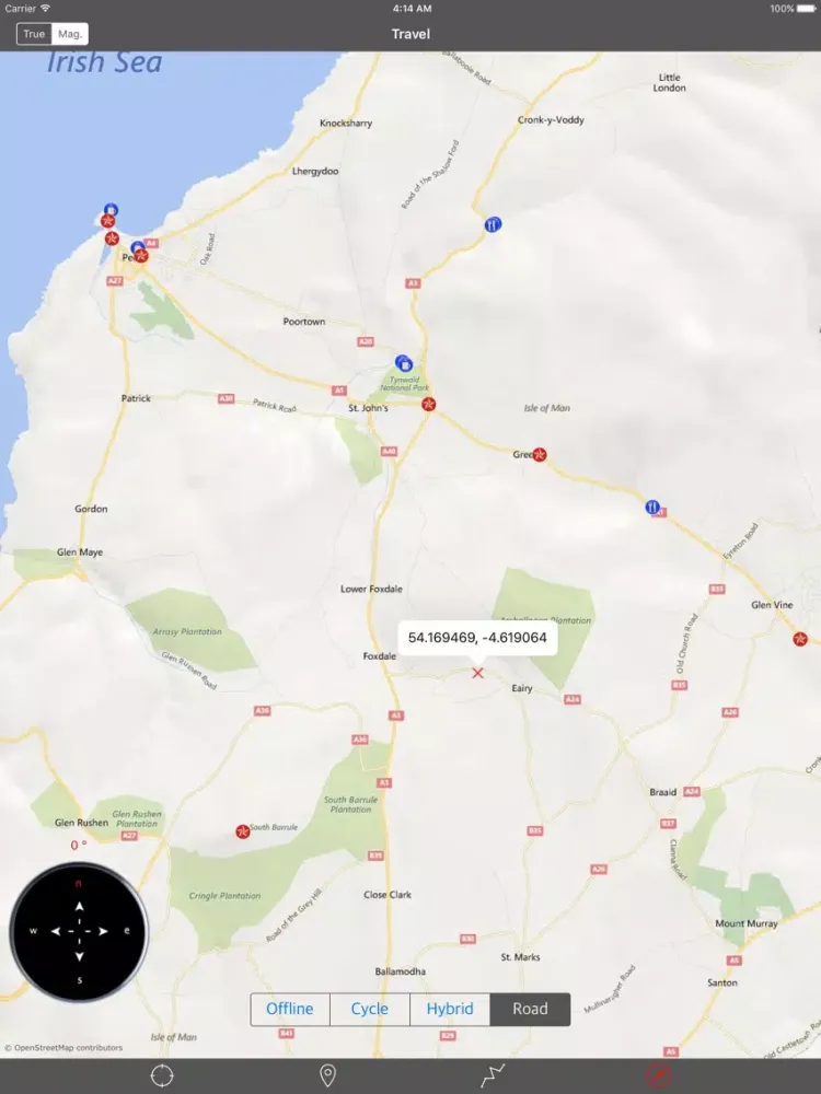 Capturas de tela do ISLE OF MAN – GPS Travel Map Offline Navigator iPad 