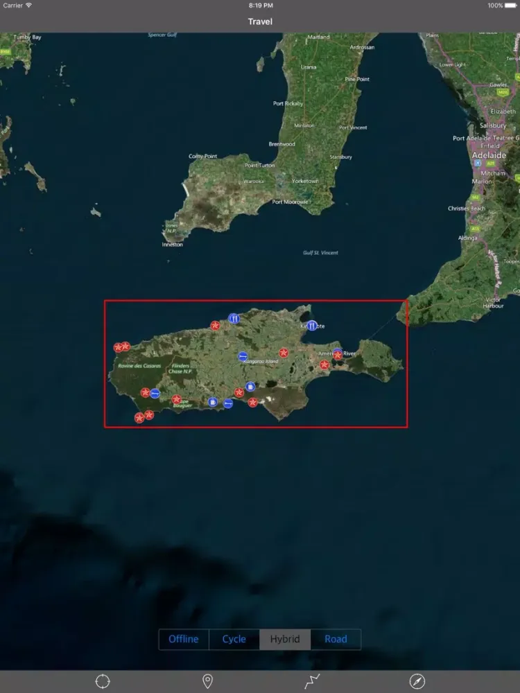 Tangkapan layar KANGAROO ISLAND (SOUTH AUSTRALIA) – GPS Travel Map iPad 