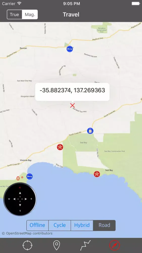 Tangkapan layar KANGAROO ISLAND (SOUTH AUSTRALIA) – GPS Travel Map