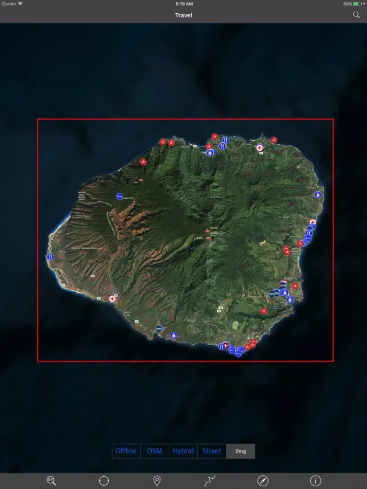 KAUAI – GPS Travel Map Offline Navigator iPad  Screenshots