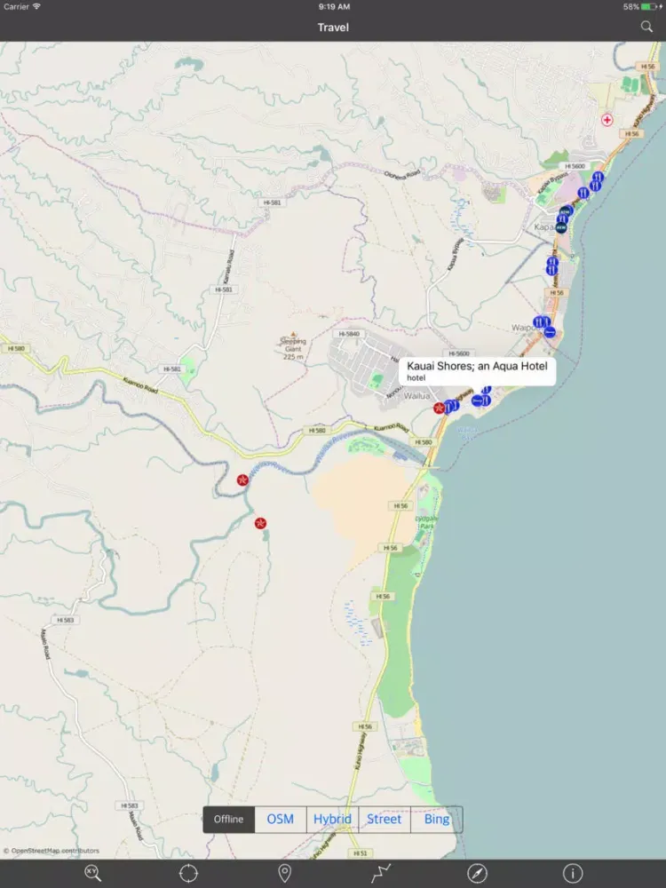 KAUAI – GPS Travel Map Offline Navigator iPad  Screenshots