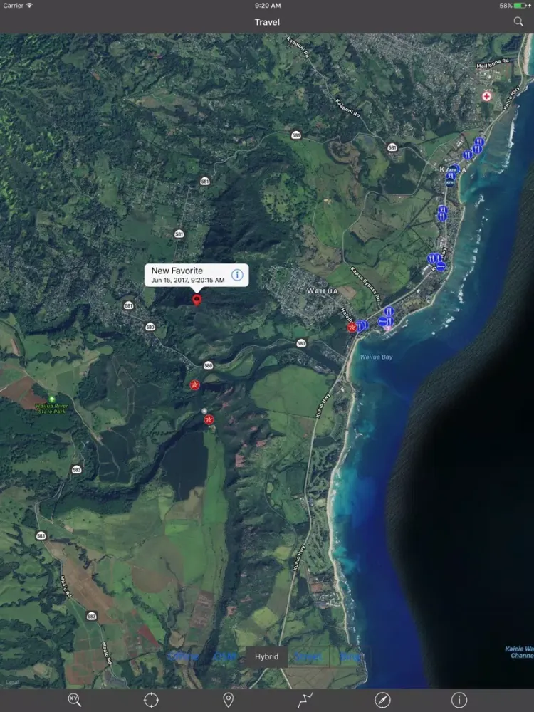 KAUAI – GPS Travel Map Offline Navigator iPad  Screenshots