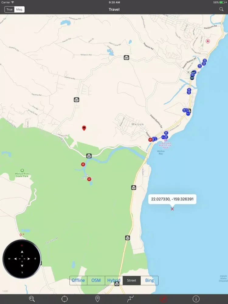 KAUAI – GPS Travel Map Offline Navigator iPad  Screenshots