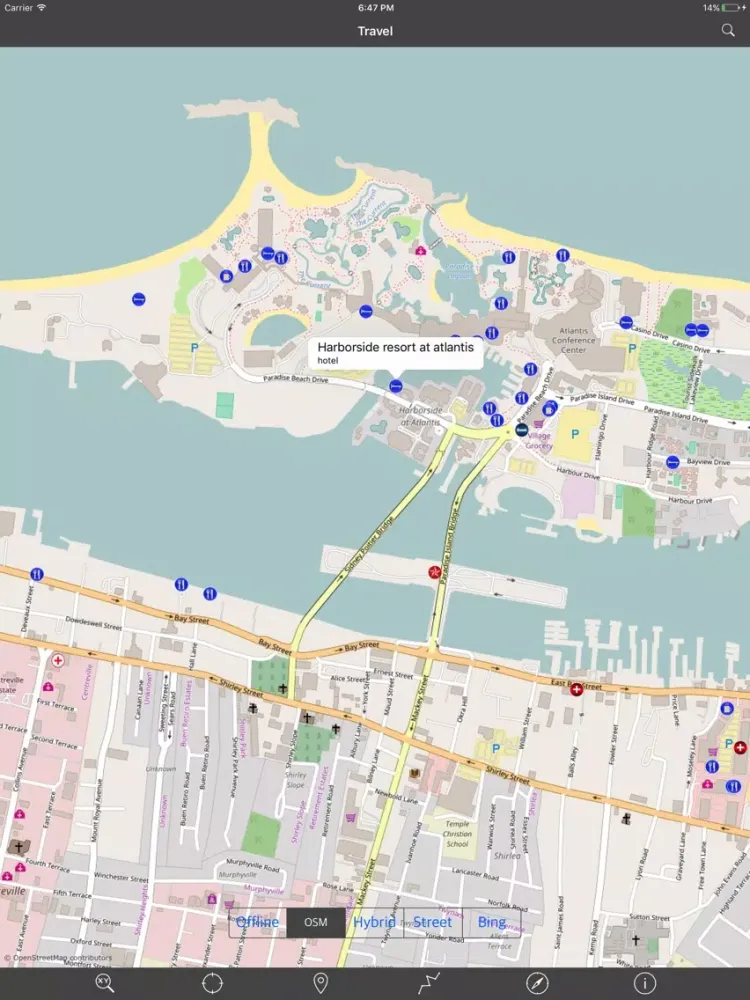 NEW PROVIDENCE ISLAND & PARADISE ISLAND – GPS MAP iPad  Screenshots
