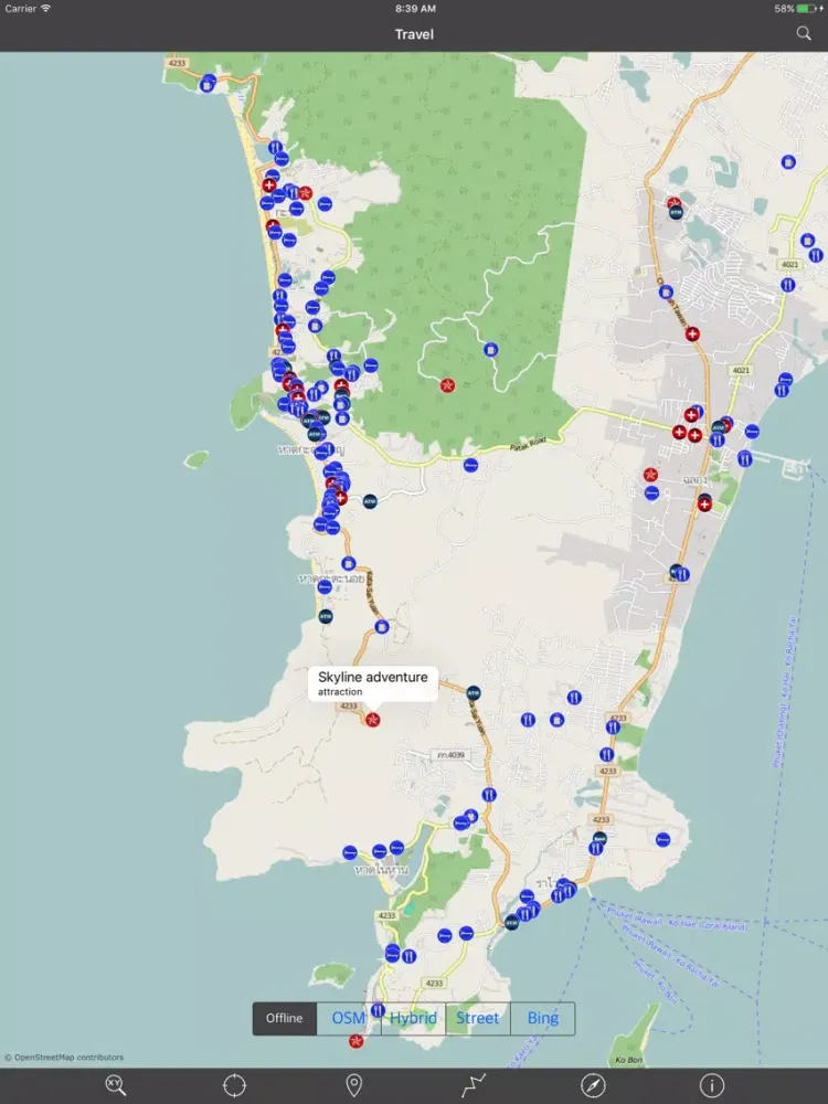Captures d'écran de PHUKET ISLAND – GPS Travel Map Offline Navigator iPad 