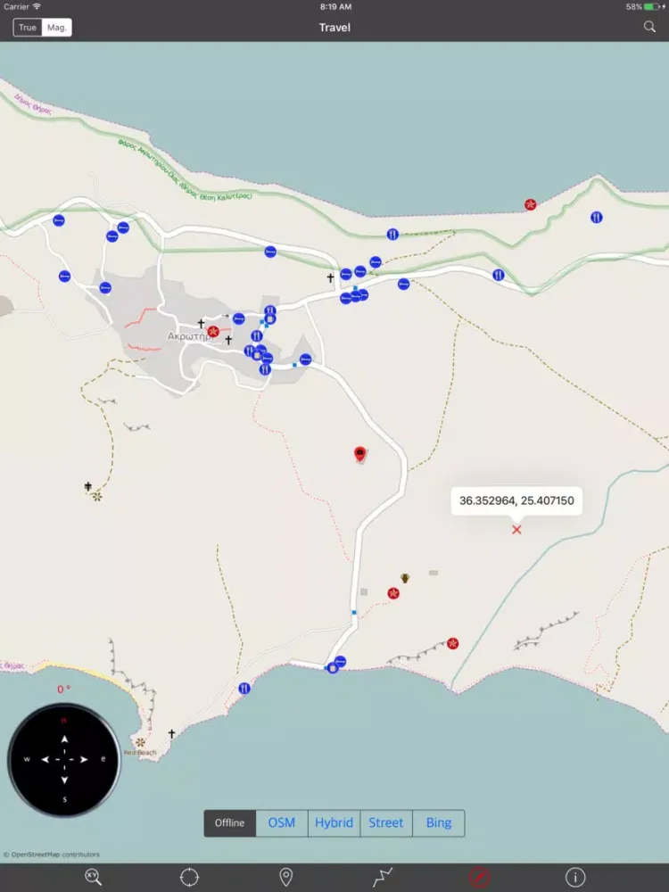 Capturas de tela do SANTORINI (GREECE) – Travel Map Offline Navigator iPad 