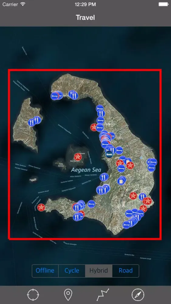 Capturas de tela do SANTORINI (GREECE) – Travel Map Offline Navigator