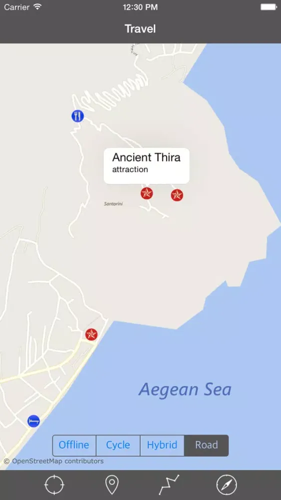Capturas de tela do SANTORINI (GREECE) – Travel Map Offline Navigator