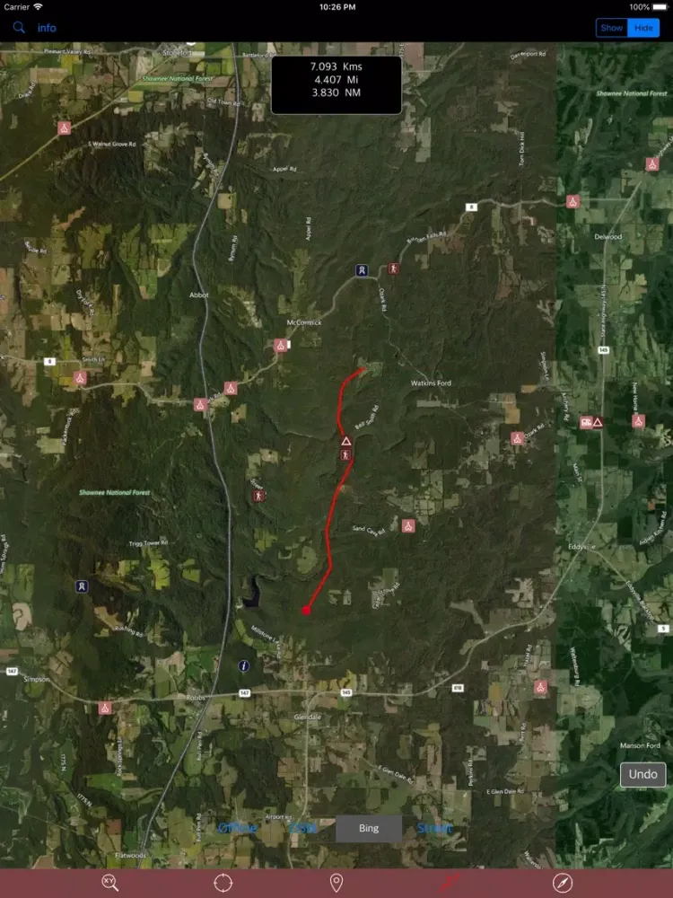 Shawnee National Forest – GPS iPad  Screenshots