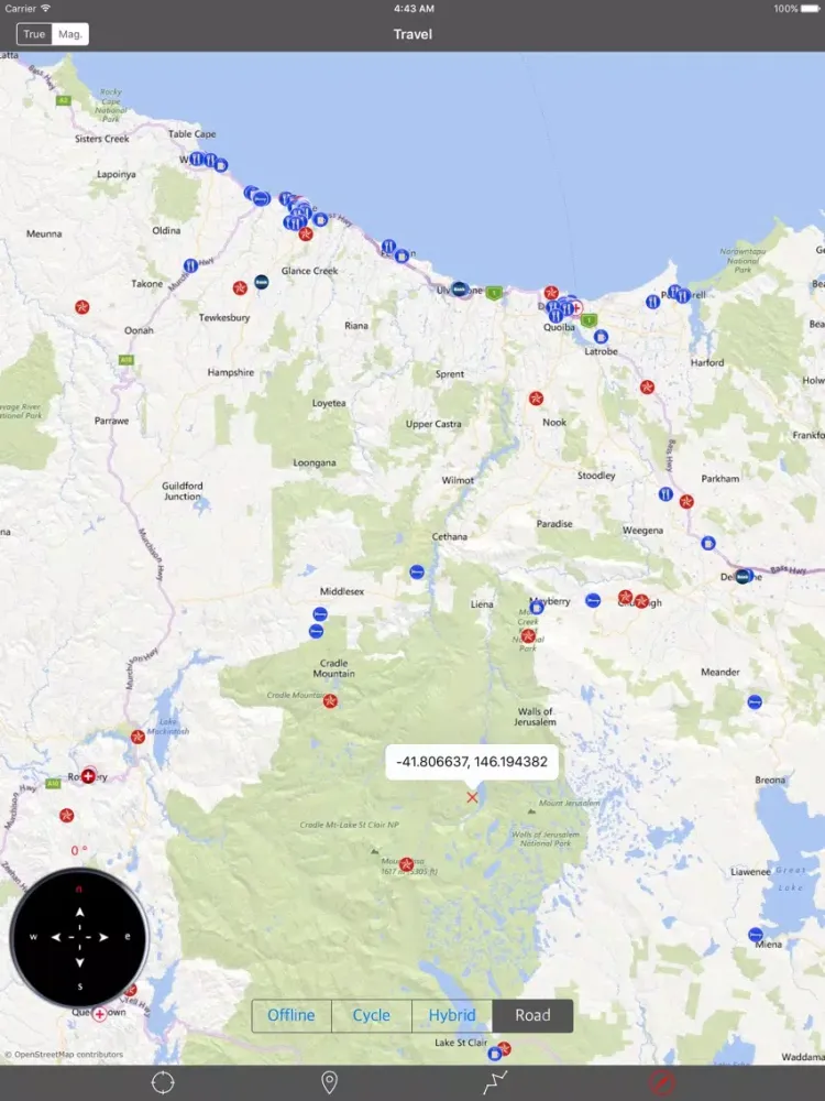 TASMANIA – GPS Travel Map Offline Navigator iPad  Screenshots