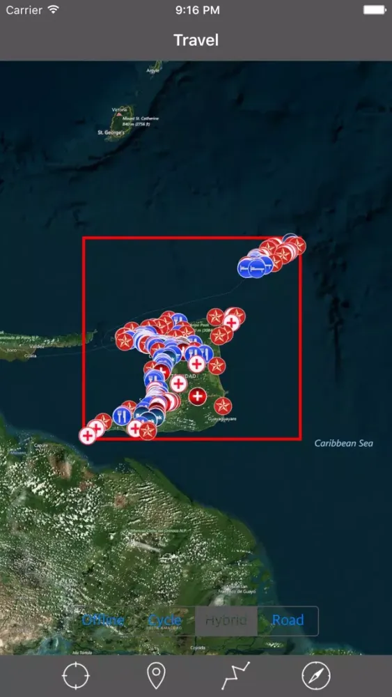 TRINIDAD & TOBAGO – Travel Map Offline Navigator Screenshots