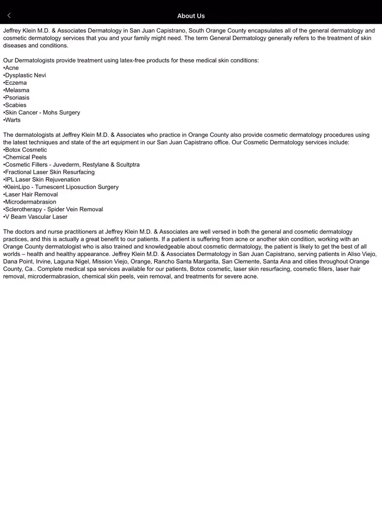 Screenshot di Orange County Dermatology iPad 