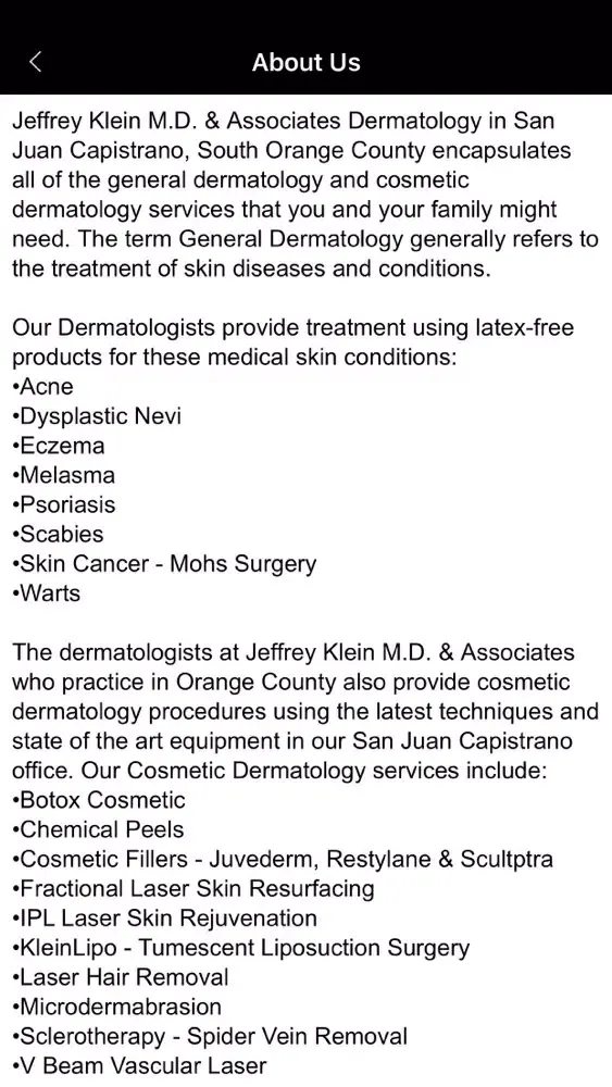 Screenshot di Orange County Dermatology