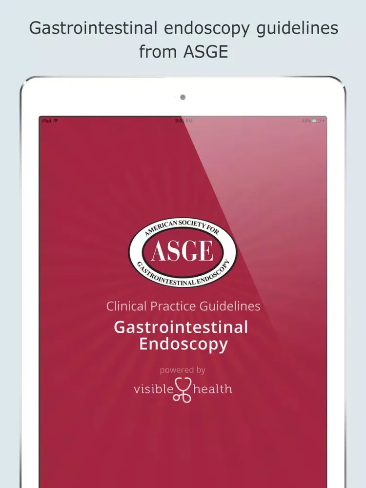 Ảnh chụp màn hình của ASGE Clinical Guidelines iPad 