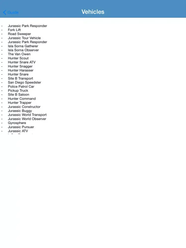 Gamer Guide For Lego Jurassic World iPad 应用截图