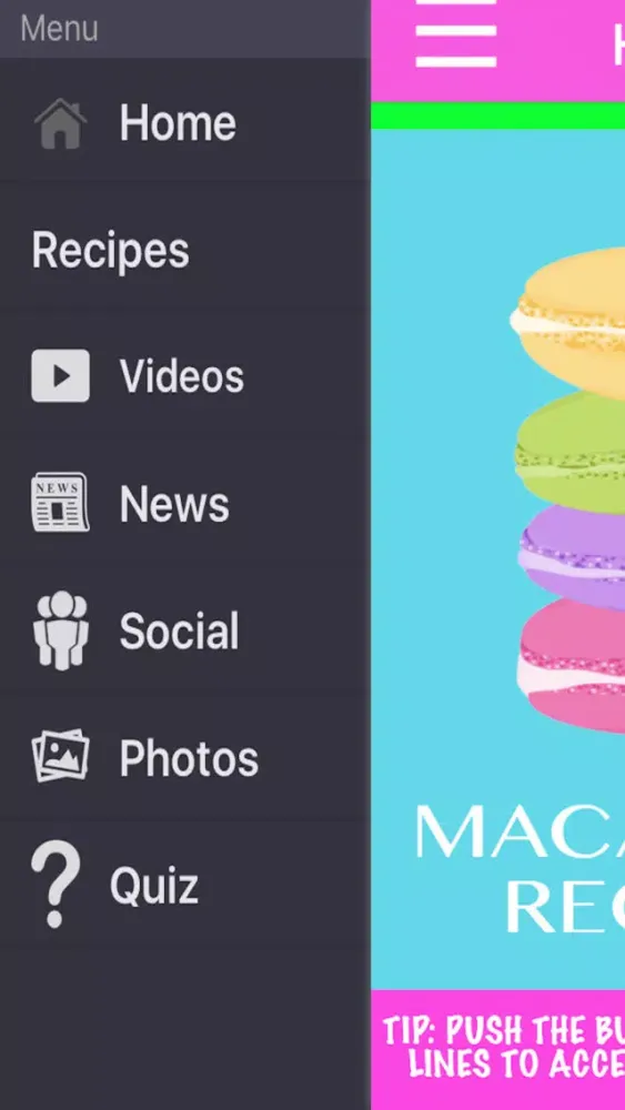 Capturas de tela do Macaroon Recipes