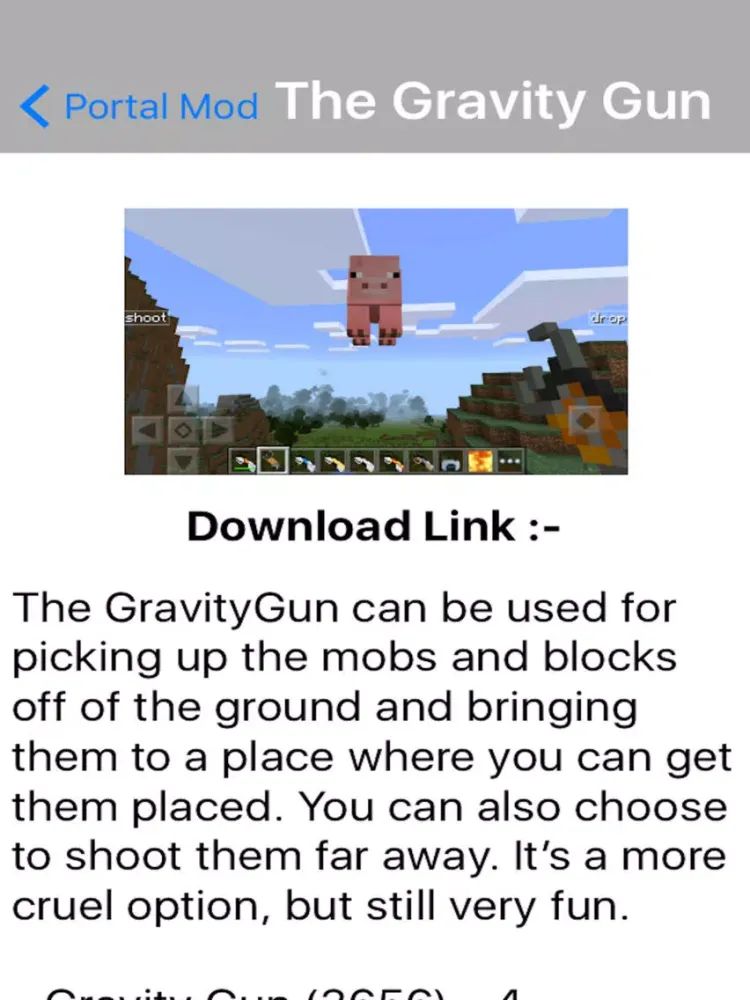 Tangkapan skrin Gravity Gun Featuring Portal For Minecraft Edition iPad 