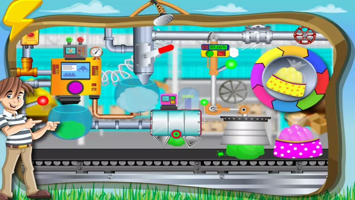 Tangkapan skrin Granny’s Jelly Factory Simulator – Make Colorful Gummy Jellies & Match Orders In Grandma’s Candy Factory