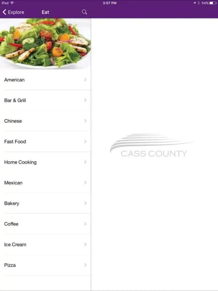 Tangkapan skrin Discover Cass County iPad 