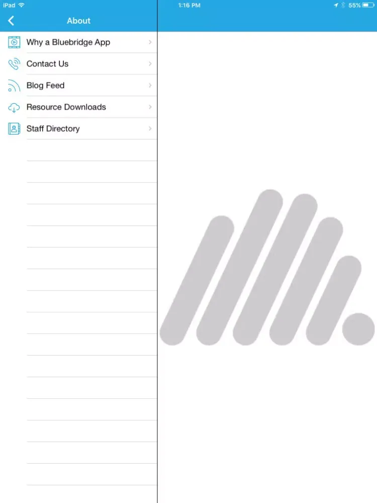 Tangkapan layar Discover Bluebridge iPad 