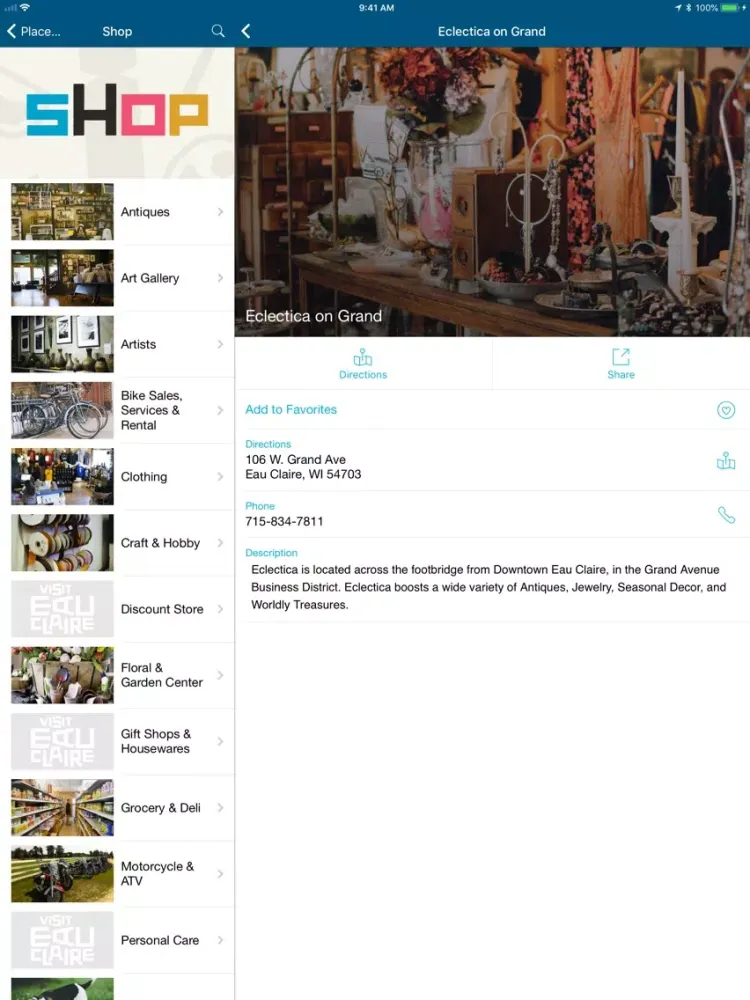 Visit Eau Claire iPad 应用截图