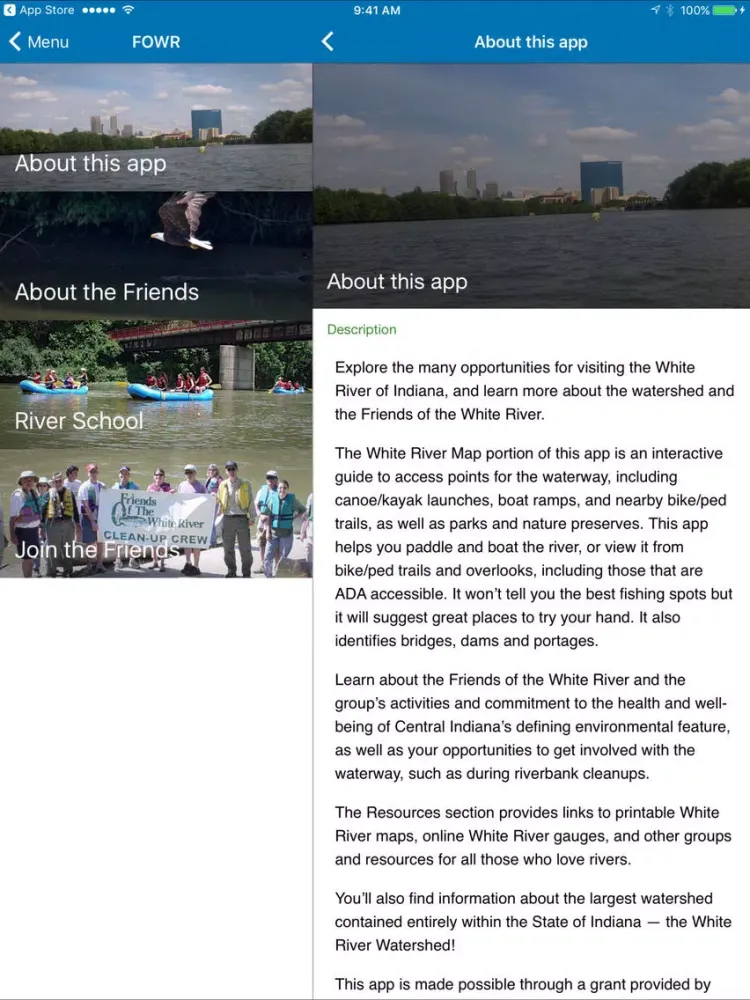 Скриншоты White River Guide, Indiana iPad 