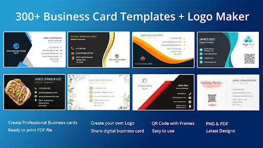 Business Card Maker, Visiting Screenshots