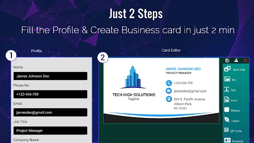 Business Card Maker, Visiting Screenshots