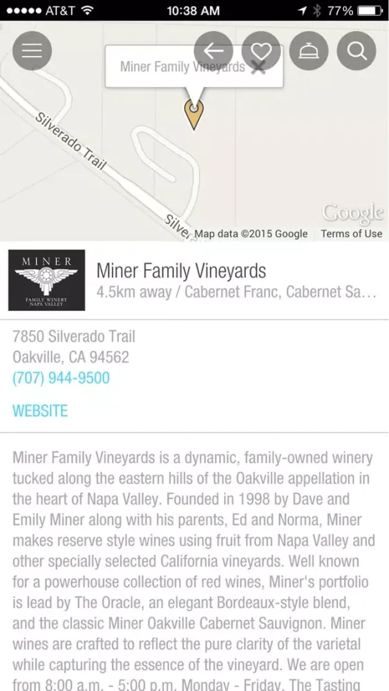 Napa Valley Mobile Concierge Screenshots