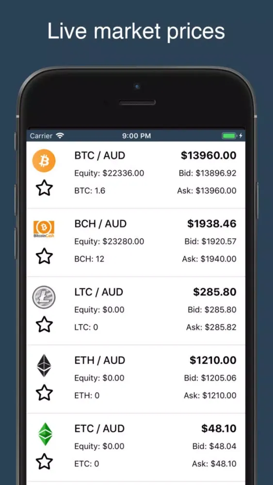 Balance Tracker - BTCMarkets 스크린샷