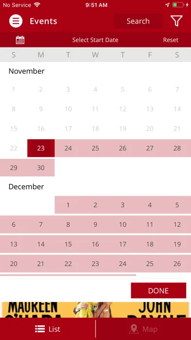 Beaumont Events سکرین شاٹس