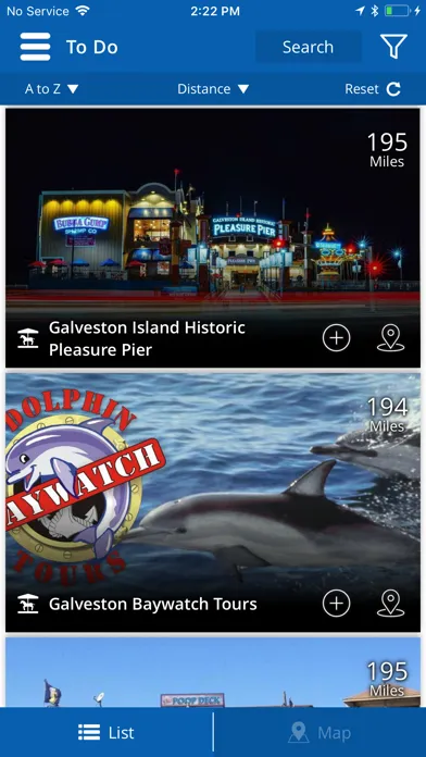 Capturas de tela do Visit Galveston
