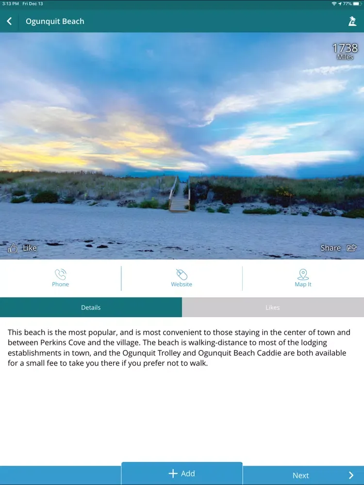 Tangkapan layar The Maine Beaches iPad 