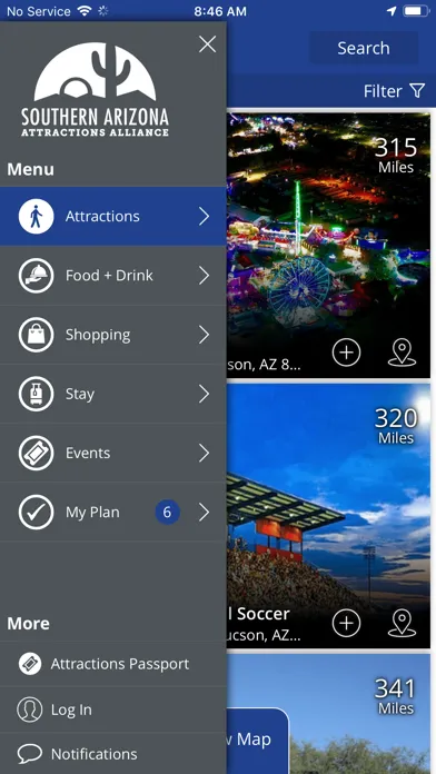 ภาพหน้าจอของ Southern Arizona Attractions