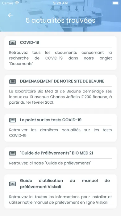 Capturas de tela do BIOMED21
