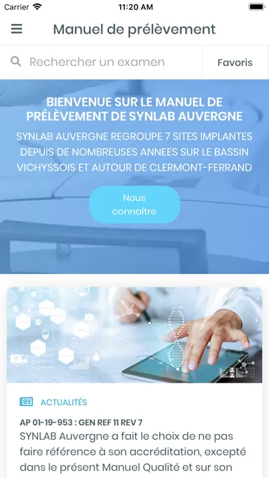 Ảnh chụp màn hình của SYNLAB Auvergne