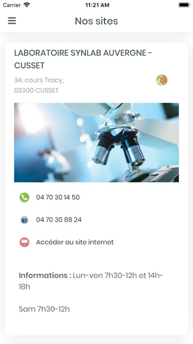 Ảnh chụp màn hình của SYNLAB Auvergne
