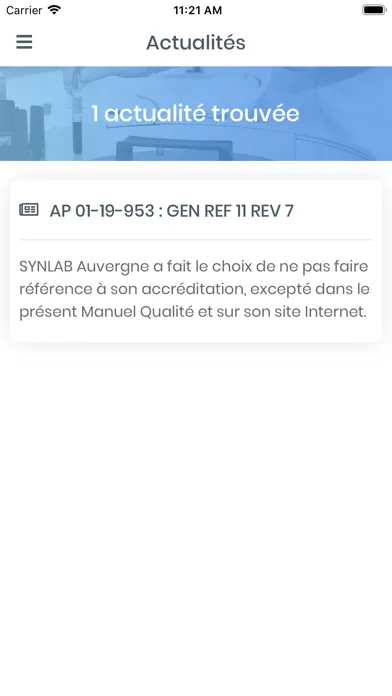 Ảnh chụp màn hình của SYNLAB Auvergne