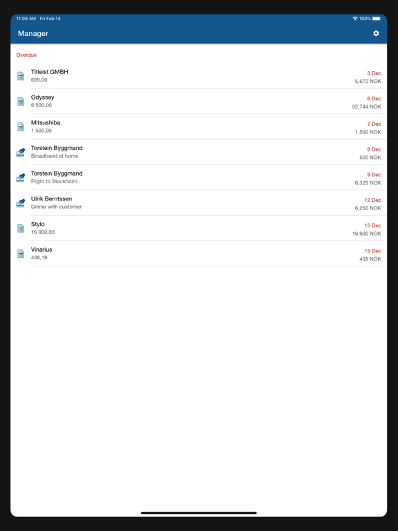 Скриншоты Visma Manager iPad 