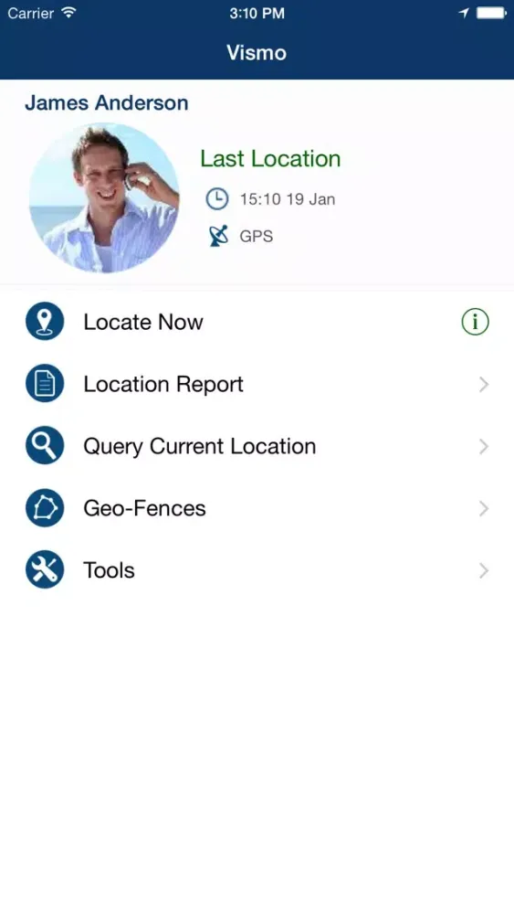 Ảnh chụp màn hình của Vismo GPS Tracking